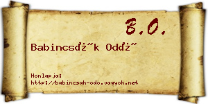Babincsák Odó névjegykártya